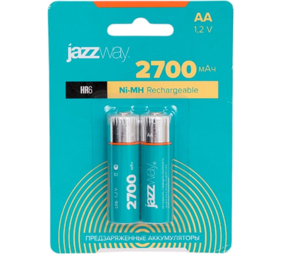 Изображение товара Аккумулятор Jazzway Jаzzway AA/HR6 2700мА.ч NI-MH BL-2 предзаряженный (блистер 2шт) 5007840