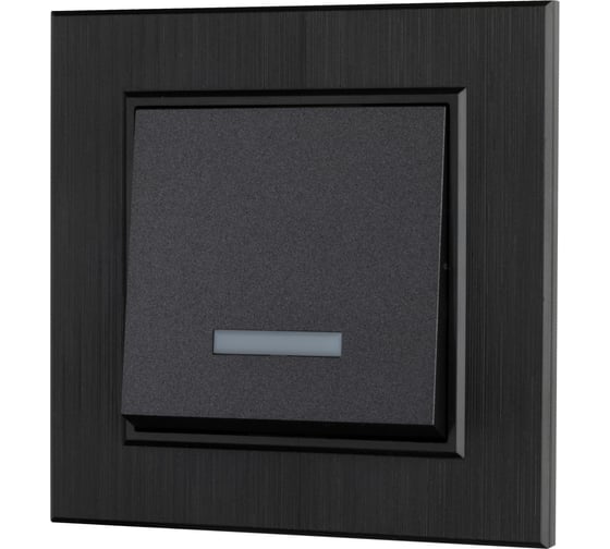 Изображение товара Выключатель MAKEL 1-клавишный СП KAREA LINE STAR 10А IP20 с подсветкой дым. металлик. 86050021