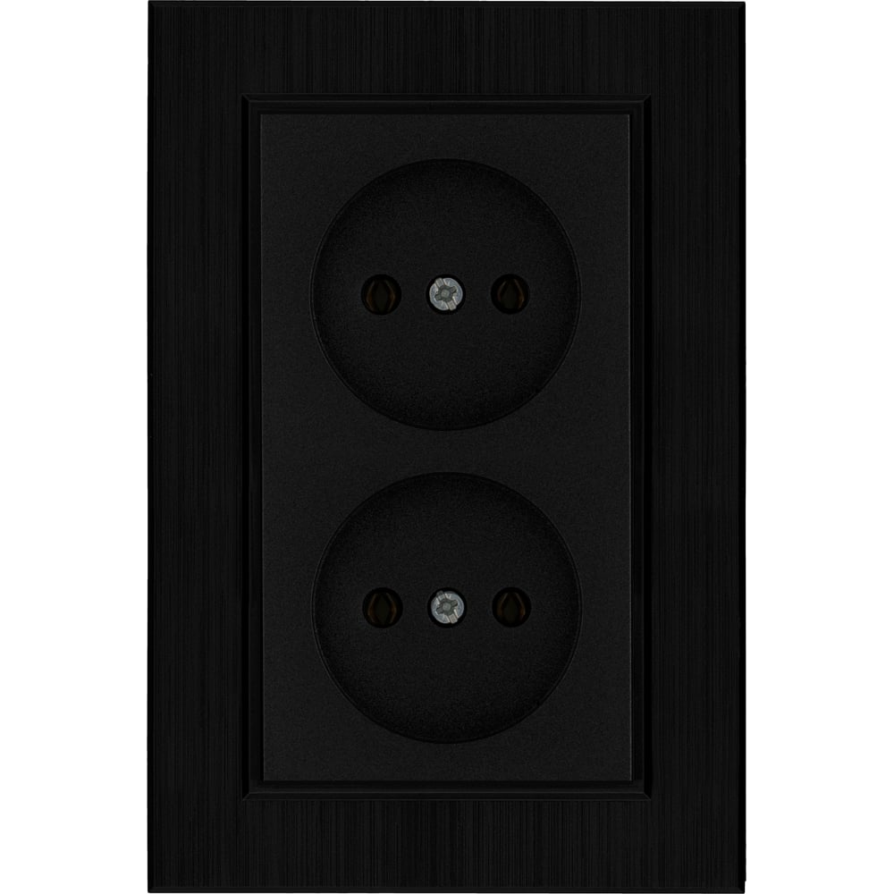 Изображение товара Розетка MAKEL 2-я без заземления IP20 16А черная KAREA LINE STAR
