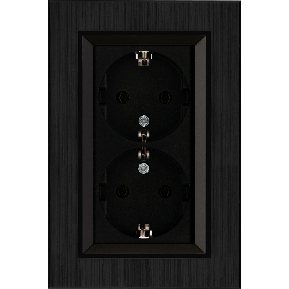 Изображение товара Розетка MAKEL 2-я с заземлением СП KAREA LINE STAR 16А IP20 черная