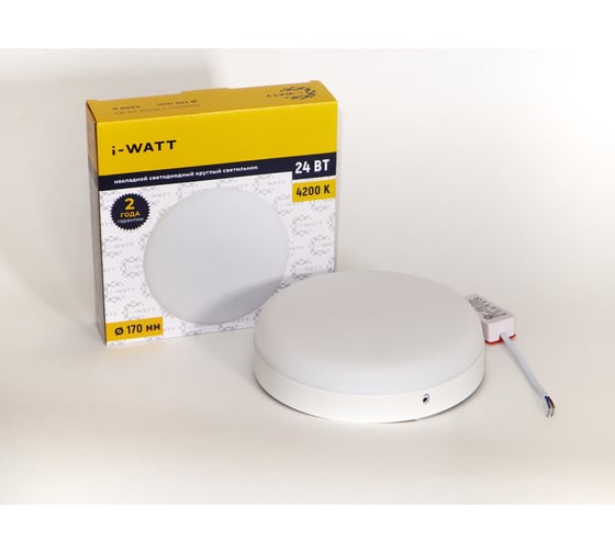 Изображение товара Светильник накладной I-WATT LED 24Вт 4200К 2400Лм 175-240V (круглый) i-16102