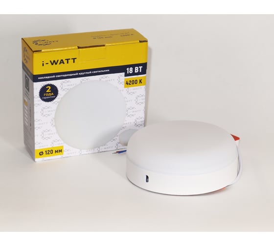 Изображение товара Светильник накладной I-WATT LED 18Вт 4200К 1800Лм 175-240V (круглый) i-16101