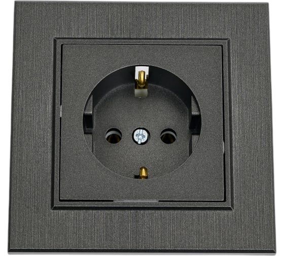 Изображение товара Розетка MAKEL с заземлением СП KAREA LINE STAR 16А IP20 дым. металлик. 86050028