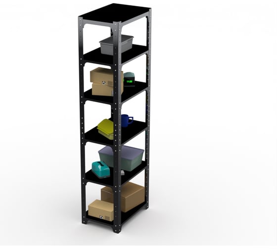 Изображение товара Стеллаж ООО Металекс Kit Comfort 2000х500х500, 6 полок, черный 203232
