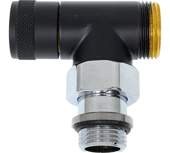 Изображение товара Угловой запорный вентиль SR Rubinetterie Tondera 1/2"х3/4" E, черный 0673-1500VCES