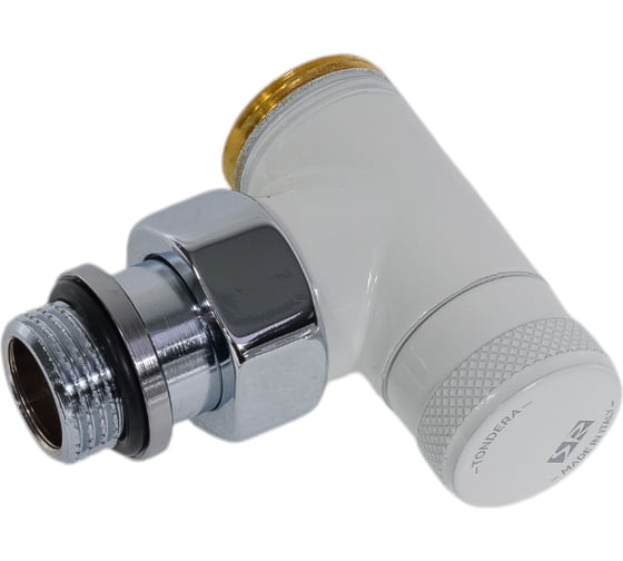 Изображение товара Угловой запорный вентиль SR Rubinetterie Tondera 1/2"х3/4" E, белый 0673-1500VCEA