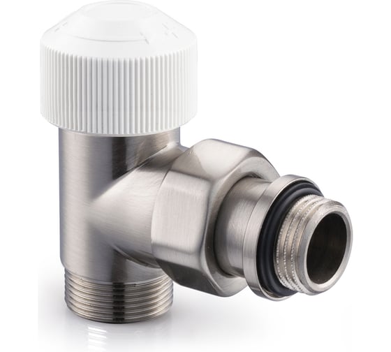 Изображение товара Угловой клапан SR Rubinetterie Tondera термостатический, 1/2"х3/4" Е, матовый никель 0633-1500NSE0