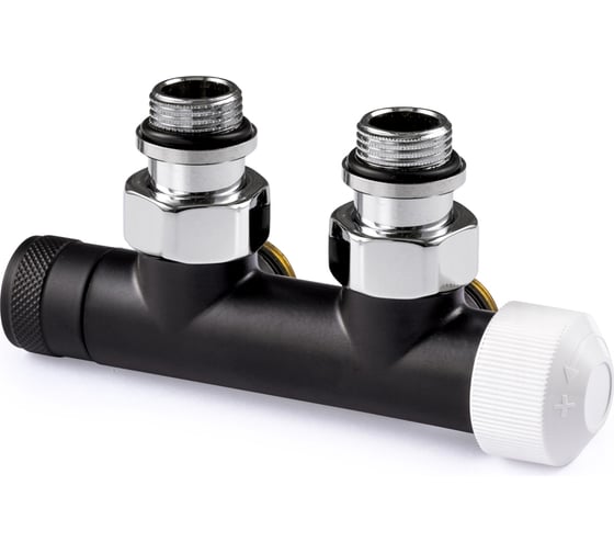 Изображение товара Узел нижнего подключения SR Rubinetterie Tondera угловой, 1/2"х3/4"Е, матовый черный, правый 0684-1500VCES