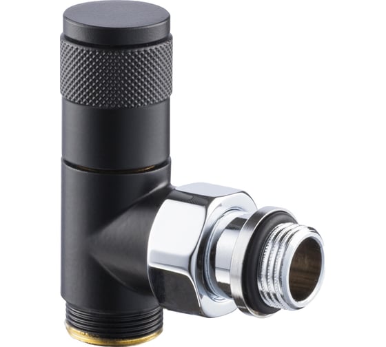 Изображение товара Угловой вентиль SR Rubinetterie Tondera ручная регулировка, 1/2"х3/4" E, черный 0623-1500VCES