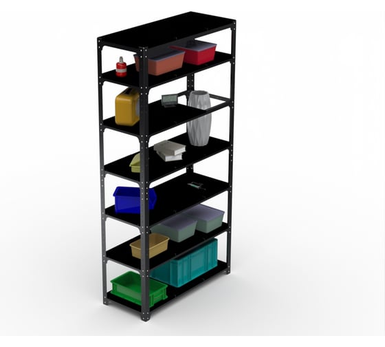 Изображение товара Стеллаж ООО Металекс Kit Comfort 2400х1400х500, 7 полок, черный 203597