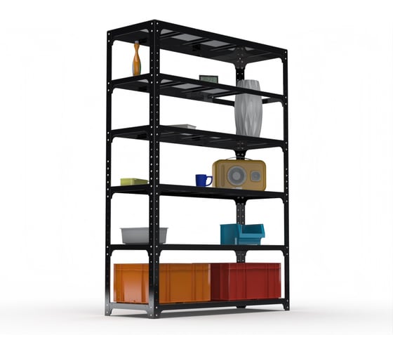 Изображение товара Стеллаж ООО Металекс Kit Comfort 2200х1400х600, 6 полок, черный 203498