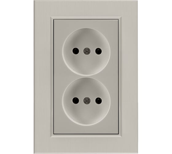 Изображение товара Розетка MAKEL 2-я без заземления СП KAREA LINE STAR 16А IP20 жемчужный. 86100017