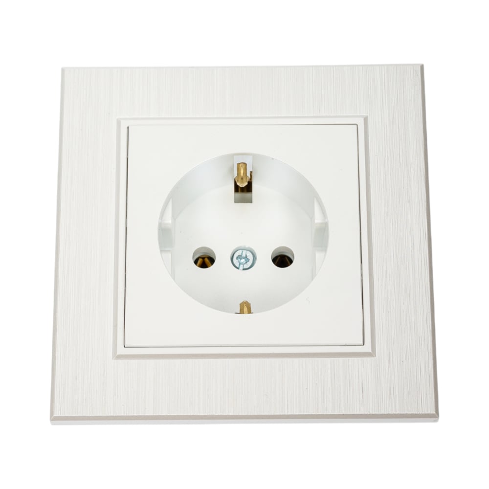 Изображение товара Розетка MAKEL KAREA LINE STAR 16А IP20 жемчужный с заземлением