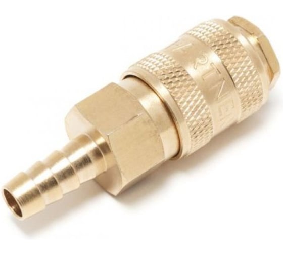 Изображение товара Быстроразъем Partner пневматический с клапаном елочка 10мм (латунь) PA-BSE1-4SH(7460)