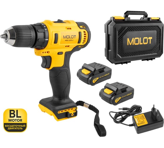 Изображение товара Аккумуляторная дрель-шуруповерт MOLOT MBD 1215 Li в чемодане 1335568
