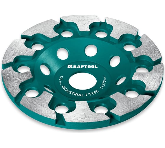 Изображение товара Сегментная алмазная чашка KRAFTOOL Industrial T-Type d 125 мм 33446-125