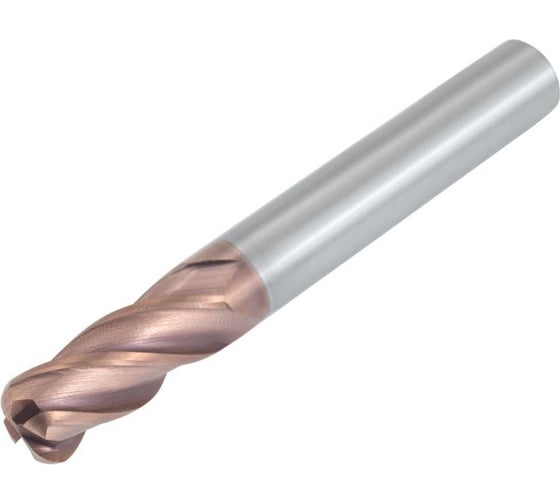 Изображение товара Фреза твердосплавная радиусная AHNO 10мм, L=75, l=25, хв=10, Z4, 35 градусов, по стали, нерж., чугуну, с радиусной фаской BRGM-4R-D10.0R3.0 ah02239