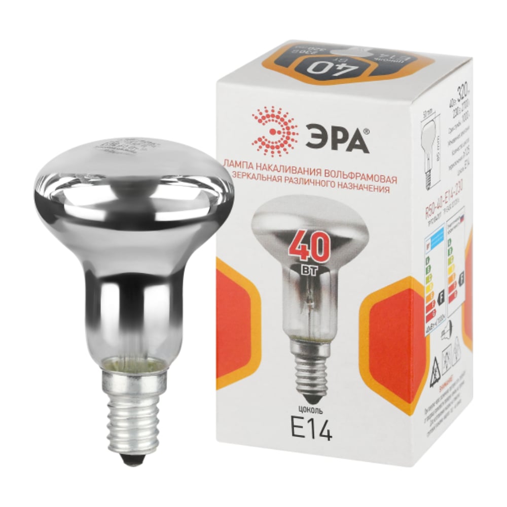 Изображение товара Лампочка ЭРА R50 40Вт Е14 рефлектор 220В универсальное освещение