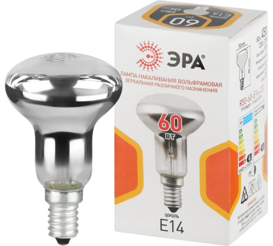 Изображение товара Лампочка ЭРА R50 60Вт E14 / Е14 230В рефлектор (КНР) Б0066507