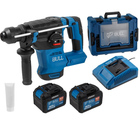 Изображение товара Аккумуляторный перфоратор BULL CBH 1826 Xcase, XLTpro, бесщеточный, 18 В, 2.6 Дж, 26 мм, 2x6 А*ч, з/у 1333736