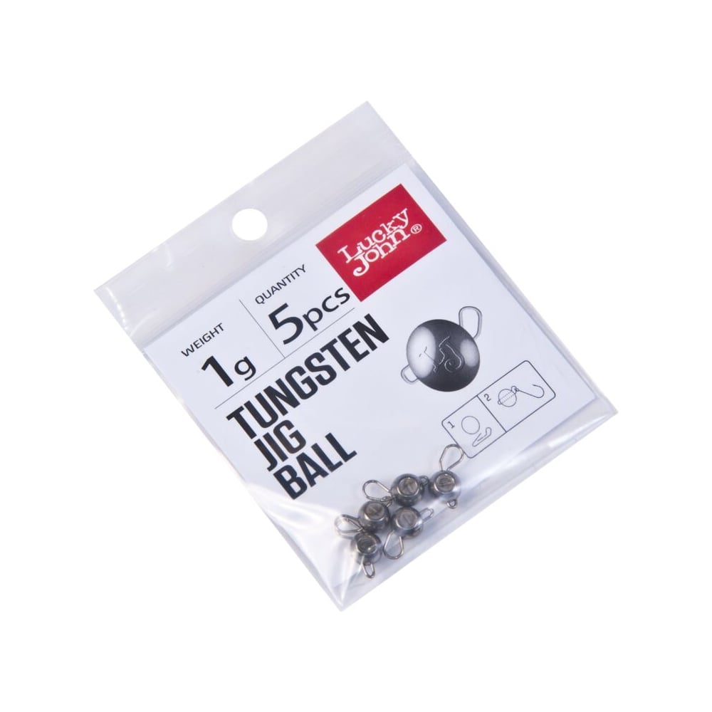 Изображение товара Груз-головки LUCKY JOHN LJ Pro Series TUNGSTEN JIG BALL 1г 5шт разборные