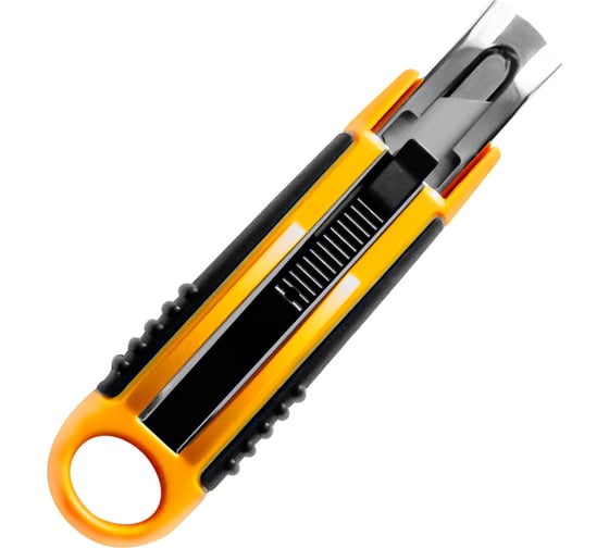 Изображение товара Нож универсальный мощный с возвратной пружиной BRAUBERG reSTART, трапециевидное лезвие 238730