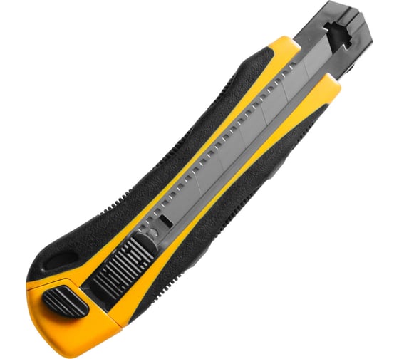 Изображение товара Нож универсальный мощный BRAUBERG 25 мм EXTRA-DL, с двумя фиксаторами, резиновые вставки 238732