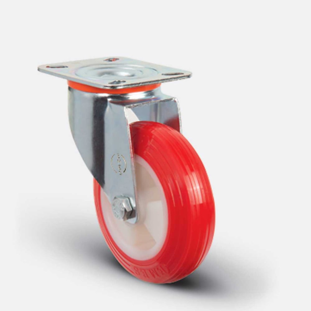 Изображение товара Колесо полиуретановое поворотное MFK-TORG 100 мм, EM01 ZKP 100 диск-полиамид EM01-ZKP-100