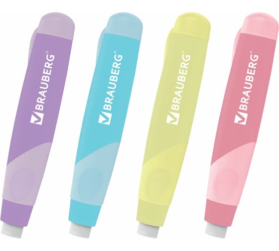 Изображение товара Ластик выдвижной BRAUBERG REWIND, 112х21х24 мм, пастельные цвета корпуса ассорти, 272686