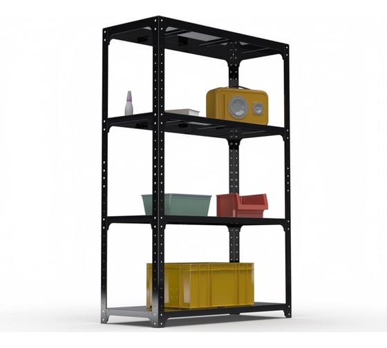 Изображение товара Стеллаж ООО Металекс Kit Comfort 1800х1200х300 мм, 4 полки, чёрный 203253