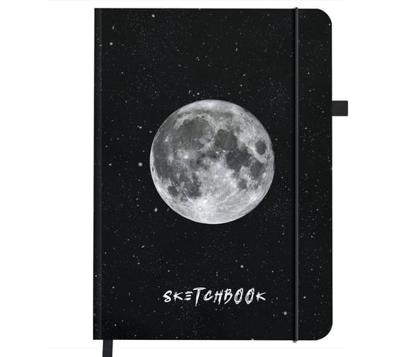 Изображение товара Скетчбук BRAUBERG слоновая кость, 140 г/м, 130х210 мм, 80 л, софт-тач, резинка, ART_CL, Вселенная, 116467