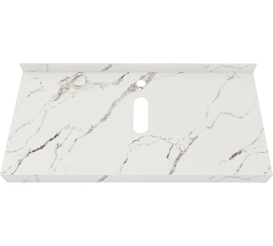 Изображение товара Столешница под раковину керамогранитная Teymi Helmi, 100 см, цвет белый мрамор T150110 ЦБ-00270491