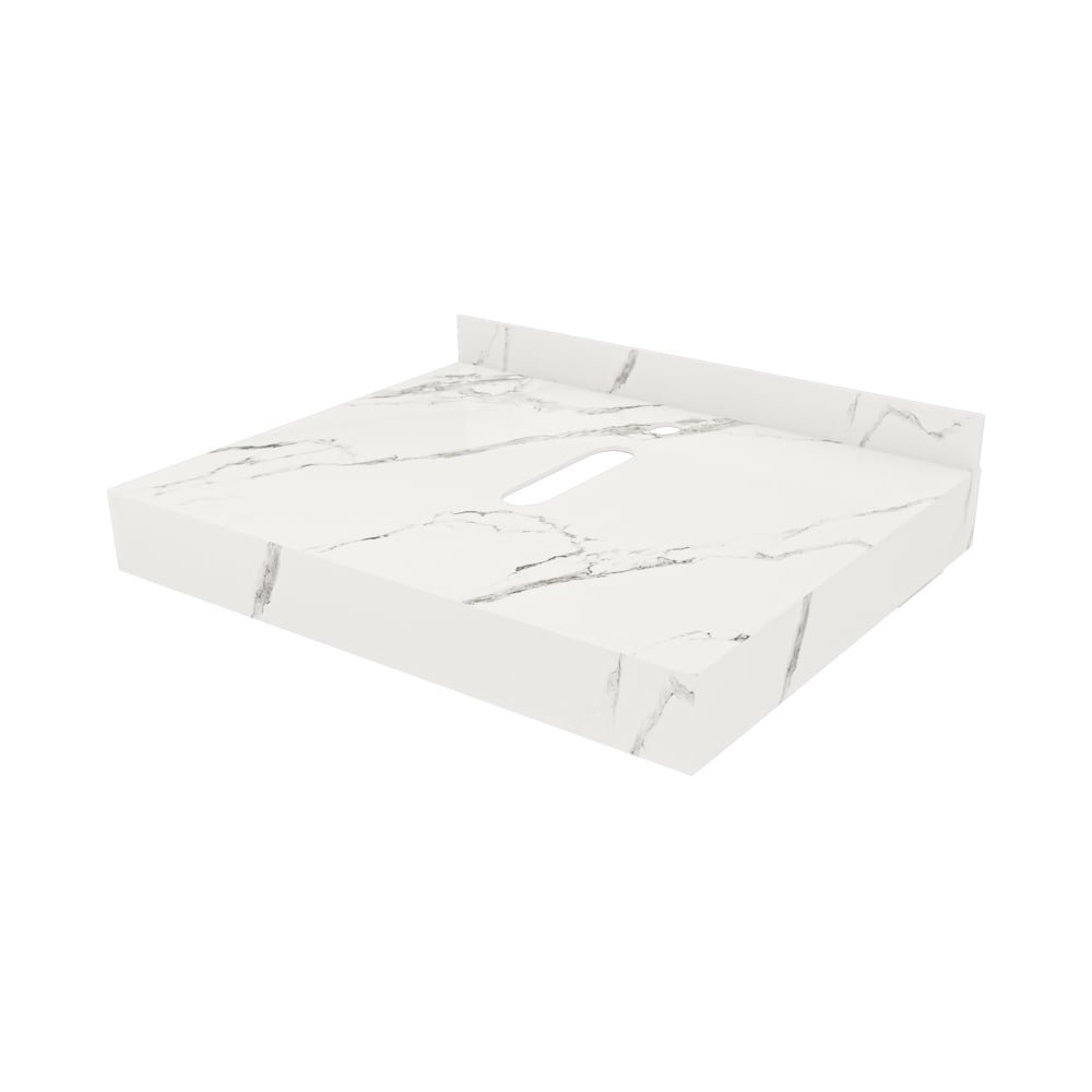 Изображение товара Столешница под раковину керамогранитная Teymi Helmi 60 см белый мрамор