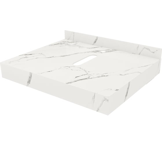 Изображение товара Столешница под раковину керамогранитная Teymi Helmi 60 см, цвет белый мрамор T150106 ЦБ-00270493