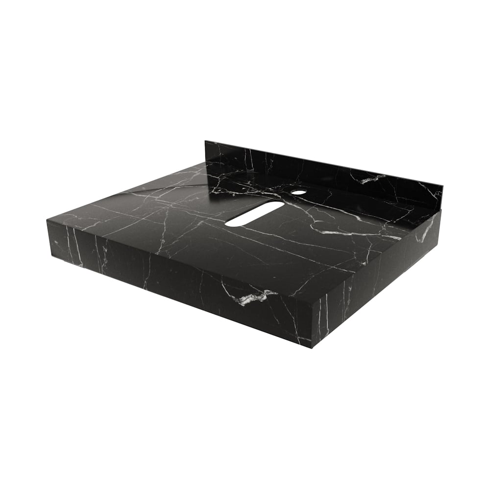 Изображение товара Столешница под раковину Teymi Helmi 60 см черный мрамор глянцевая