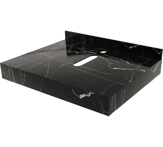 Изображение товара Столешница под раковину керамогранитная Teymi Helmi 60 см, цвет черный мрамор T150306 ЦБ-00270495