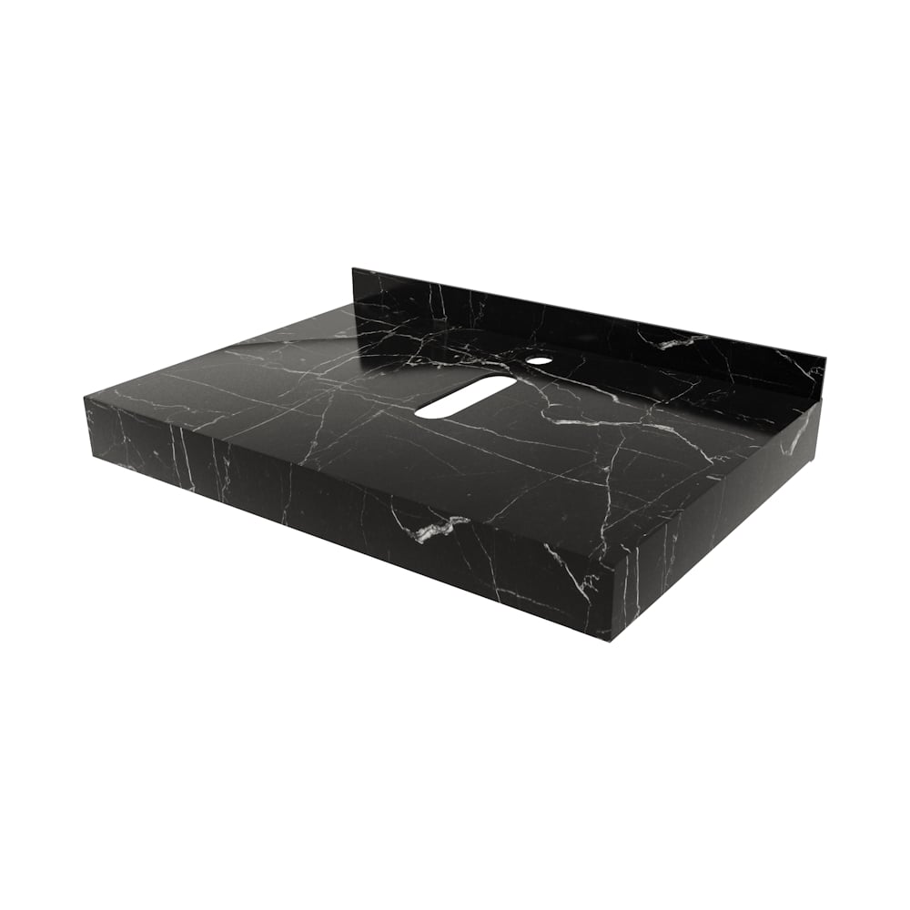 Изображение товара Столешница под раковину Teymi Helmi 70 см керамогранит черный мрамор