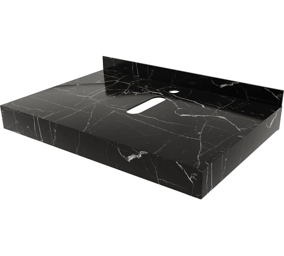 Изображение товара Столешница под раковину керамогранитная Teymi Helmi 70 см, цвет черный мрамор T150307 ЦБ-00270498