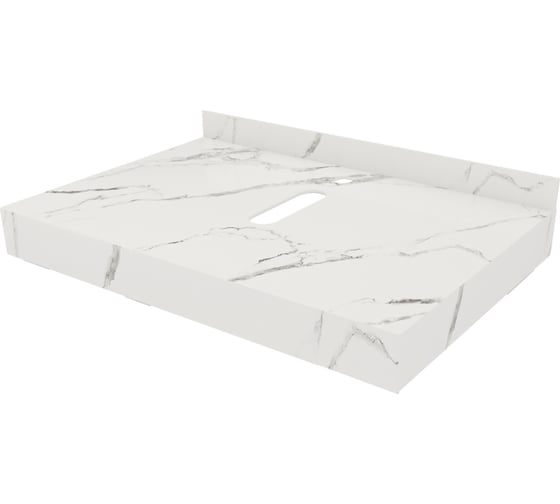 Изображение товара Столешница под раковину керамогранитная Teymi Helmi 70 см, цвет белый мрамор T150107 ЦБ-00270496