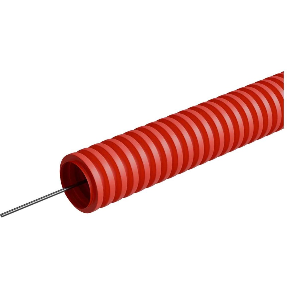 Изображение товара Гофрированная гофрированная труба системы КМ ПНД d20 мм с зондом для внутренней и внешней прокладки