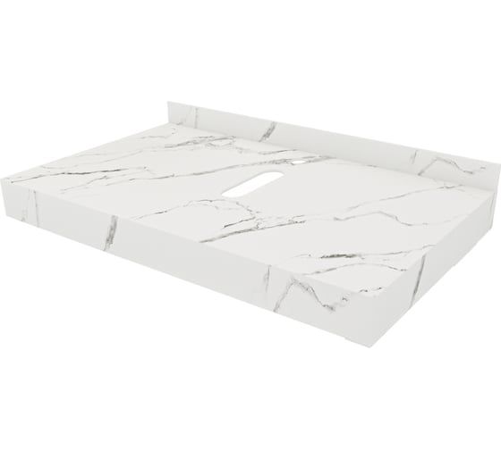 Изображение товара Столешница под раковину керамогранитная Teymi Helmi 80 см, цвет белый мрамор T150108 ЦБ-00270499