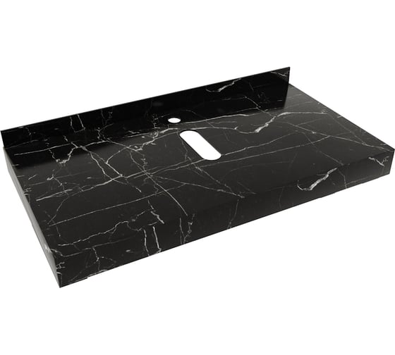 Изображение товара Столешница под раковину керамогранитная Teymi Helmi 90 см, цвет черный мрамор T150309 ЦБ-00270504