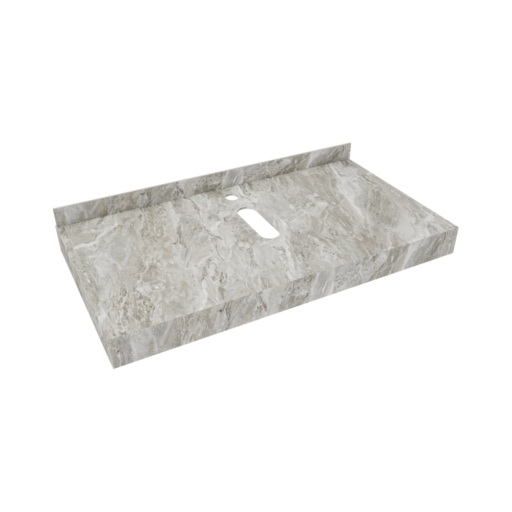 Изображение товара Столешница под раковину керамогранитная Teymi Helmi 90 см, цвет серый мрамор T150209 ЦБ-00270503