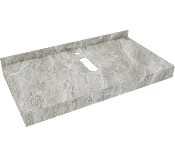 Изображение товара Столешница под раковину керамогранитная Teymi Helmi 90 см, цвет серый мрамор T150209 ЦБ-00270503