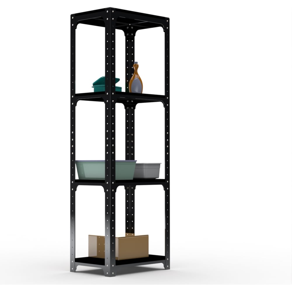 Изображение товара Стеллаж ООО Металекс Kit Comfort 1800х400х600 мм 4 полки черный