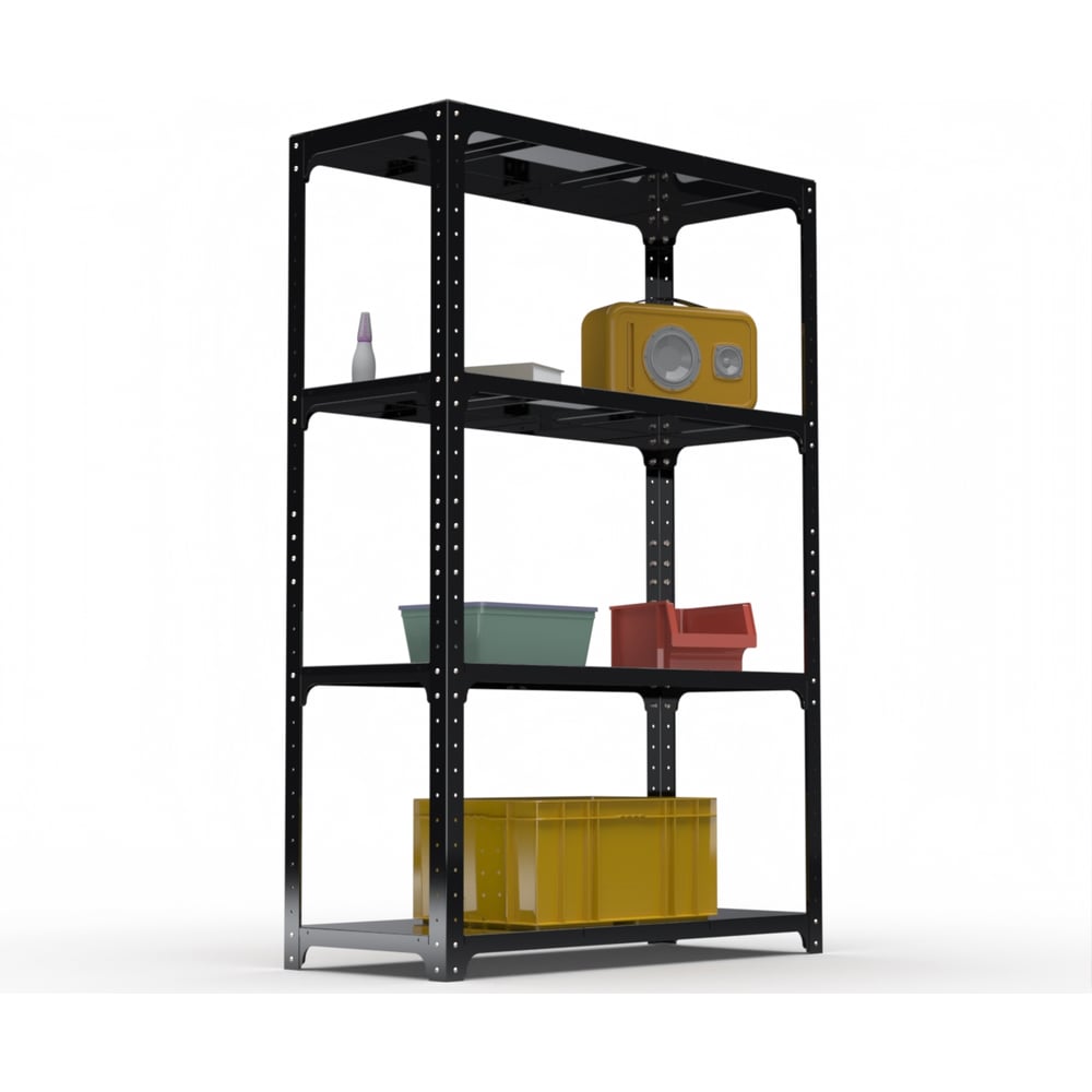 Изображение товара Стеллаж ООО Металекс Kit Comfort 1800х1100х600 мм, 4 полки, чёрный 203279