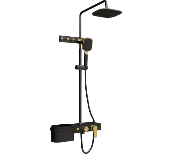 Изображение товара Душевая стойка FIXSEN SLOT черная, золото 9300B