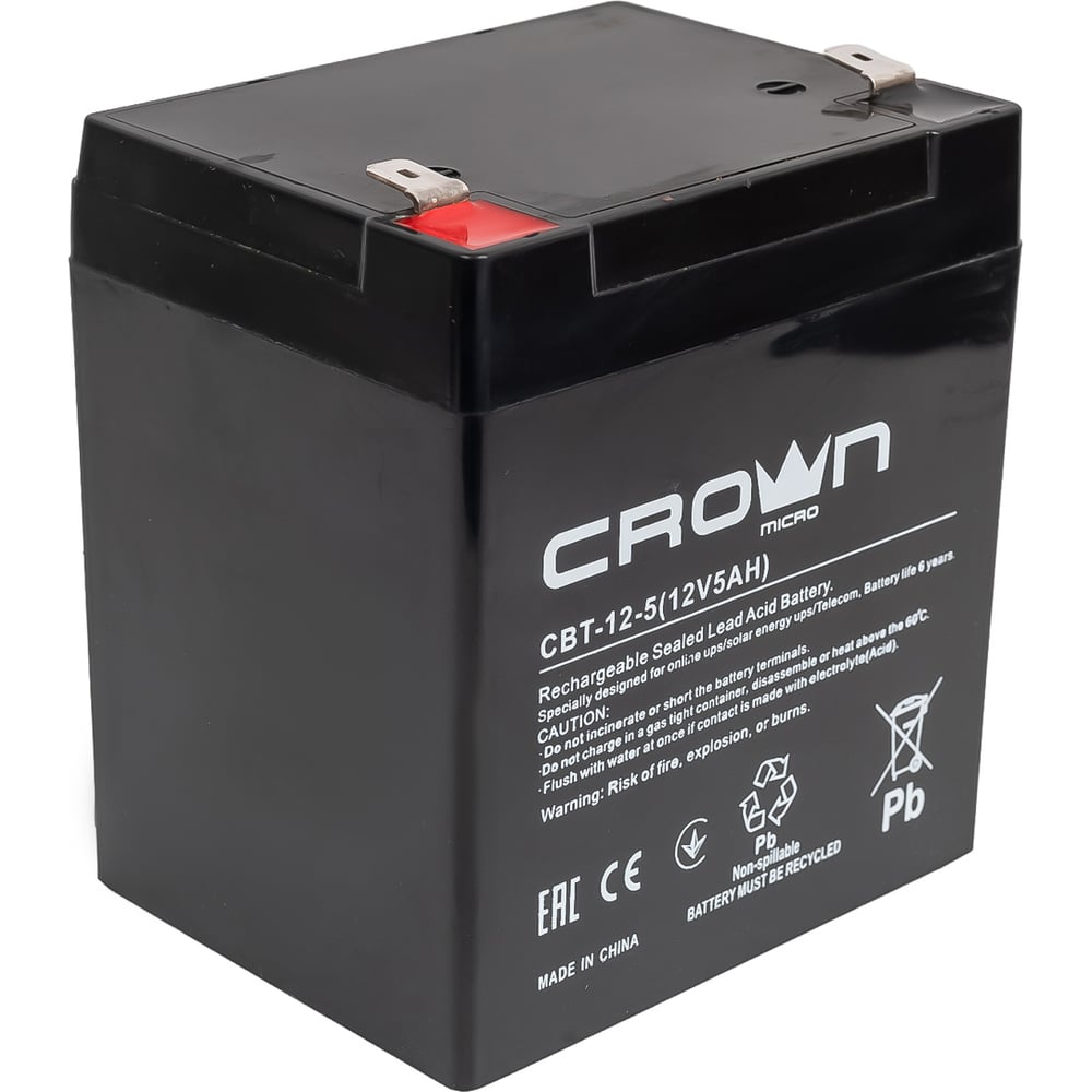 Аккумулятор  СВТ-12-5 (5.0 Ач; 12 В) CROWN CM000001652