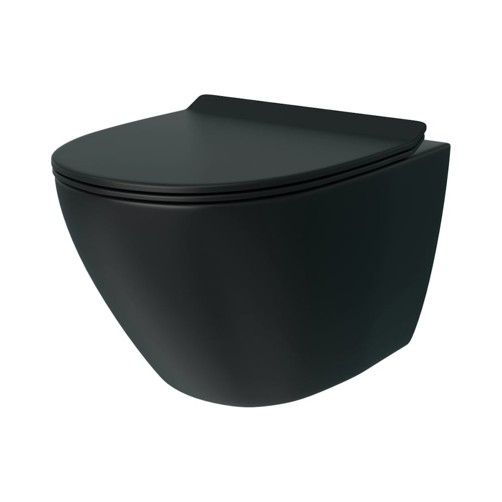 Изображение товара Унитаз подвесной Teymi Lina Pro Vortex безободковый черный матовый