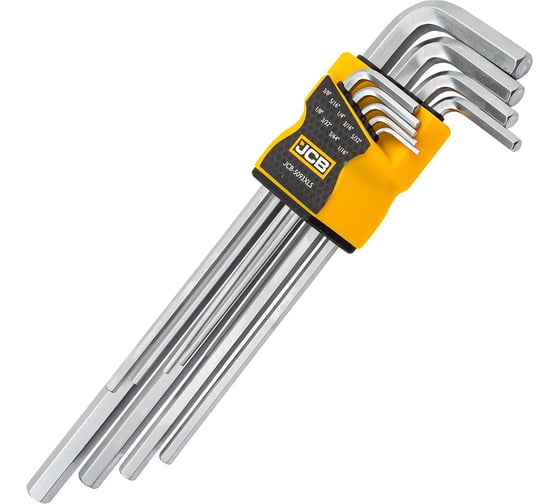 Изображение товара Набор ключей JCB HEX 6-гранных Г-образных 9 предметов JCB-5093XLS(60958)